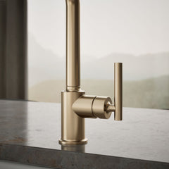 Purist Single-Hole Kitchen Sink Faucet with 8" Spout in Vibrant Brushed Bronze | detail photo