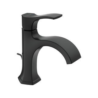 Locarno Single Hole Bathroom Faucet with Drain Assembly in Matte Black