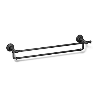 Artifacts Double 24" Wall Mounted Towel Bar in Matte Black