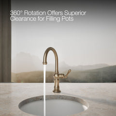 Artifacts Single-Hole Bar Faucet with Supply Lines in Brushed Bronze | product photo