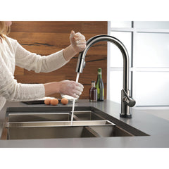 Trinsic Black Stainless Touch Kitchen Faucet with Pull Down Sprayer | product photo