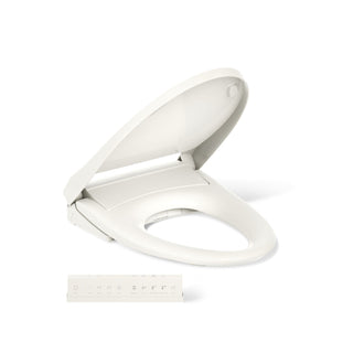 Purewash E930 Elongated Bidet Toilet Seat With Remote Control in Biscuit