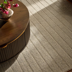 Area Rug, 100% Wool, Hand Woven Stripes, 5' x 8'