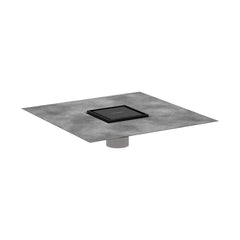 RainDrain 4" x 4" Tileable Drain Cover in Matte Black | product photo