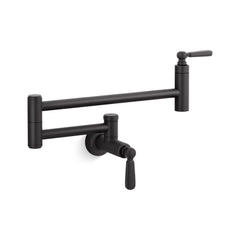 Kohler Edalyn by Studio McGee Wall-Mount Pot Filler in Matte Black | product photo
