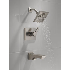 Pivotal® Tub and Shower Faucet Trim Kit with H2Okinetic® Technology in Lumicoat Stainless | product photo