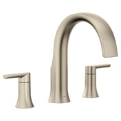 Doux Double Handle Deck Mounted Roman Tub Faucet Trim in Brushed Nickel