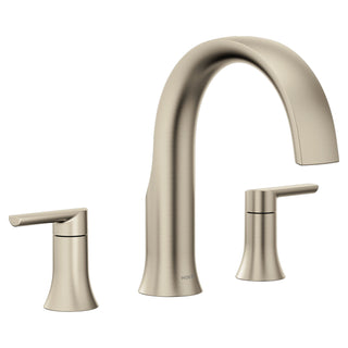 Doux Double Handle Deck Mounted Roman Tub Faucet Trim in Brushed Nickel