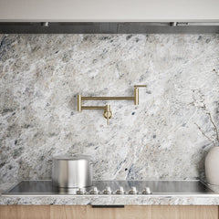 Kohler Wall-Mount Pot Filler Faucet, Swing Arm Kitchen Pot Filler Faucet in Vibrant French Gold | product photo