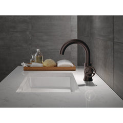 Trinsic Single Hole Bathroom Faucet with Wheel Handle, Single Handle Bathroom Sink Faucet in Venetian Bronze | product photo