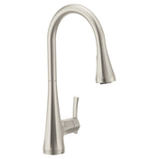 Spot resist stainless one-handle high arc pulldown kitchen faucet in Stainless Steel