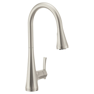 Spot resist stainless one-handle high arc pulldown kitchen faucet in Stainless Steel