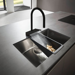 Aquno Select 3-Spray Kitchen Faucet with Pull-Down Spout, 1.75 in Matte Black | product photo