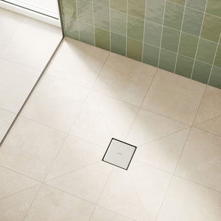 RainDrain 4" x 4" Tileable Drain Cover in Brushed Stainless Steel