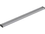 Linear Grid Shower Drain Grate in Bright Silver