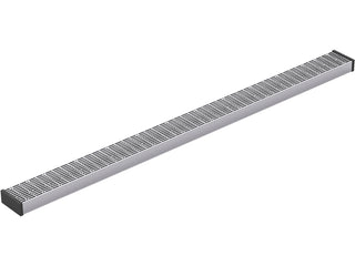 Linear Grid Shower Drain Grate in Bright Silver