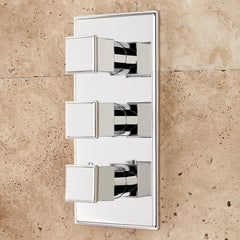 Ryle Complete Thermostatic Shower System with Rough-in Valve in Chrome | product photo