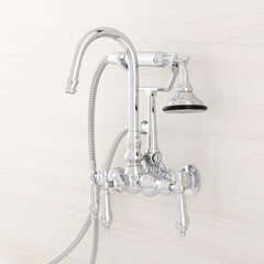 Pasaia Wall Mounted Tub Faucet with Hand Shower in Chrome | product photo