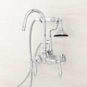 Pasaia Wall Mounted Tub Faucet with Hand Shower in Chrome