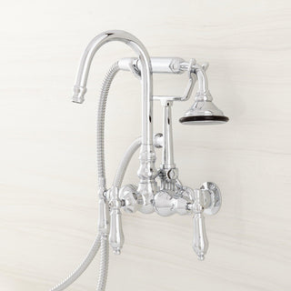 Pasaia Wall Mounted Tub Faucet with Hand Shower in Chrome