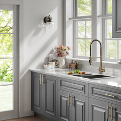 Britt Touchless Sensor Commercial Single Handle Pull Down Kitchen Faucet in Antique Champagne Bronze | product photo