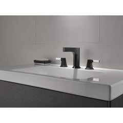 Zura Widespread Faucet with Drain Assembly in Chrome/Black | product photo