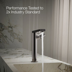 Single-Handle Bathroom Faucet with Drain Assembly in Vibrant Titanium | product photo