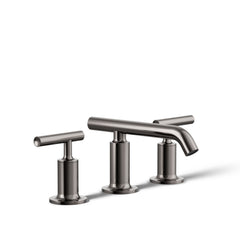 Purist Widespread Bathroom Faucet with Drain Assembly in Vibrant Titanium | product photo
