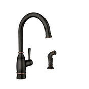 Noell Single-Handle Standard Kitchen Faucet with Side Sprayer in Mediterranean Bronze