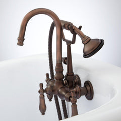 Pasaia Tub-Wall Mounted Tub Faucet with Hand Shower in Oil Rubbed Bronze | product photo