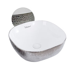 Above Mount Vessel Lavatory Basin, Vitreous China, Center Drain