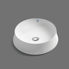 Above Mount Vessel Lavatory Basin with Center Drain in White