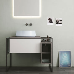 Above Mount Vessel Lavatory Basin with Center Drain in White