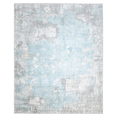 Abstract Area Rug, 5 ft x 8 ft in Cream Cotton Blend