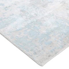 Abstract Area Rug, 5 ft x 8 ft in Cream Cotton Blend