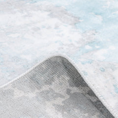 Abstract Area Rug, 5 ft x 8 ft in Cream Cotton Blend
