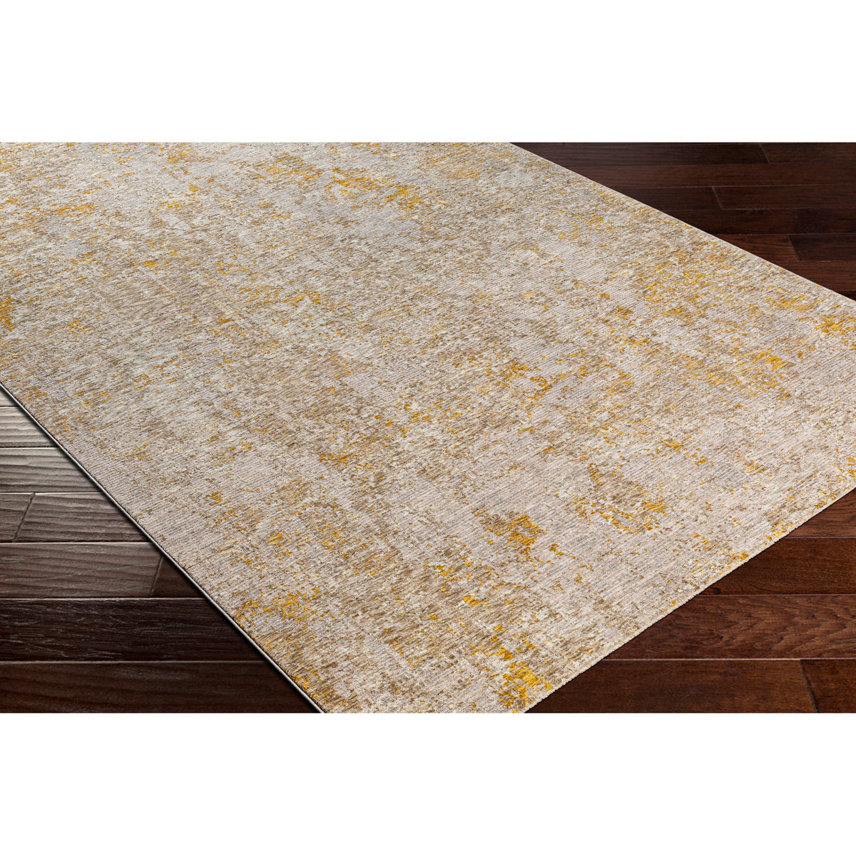 Abstract Area Rug, 6'7" x 9'6", Tan, Brown and Yellow