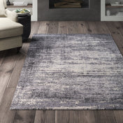 Abstract Area Rug, 7'10" x 10'3" with Gray and Cream Polypropylene