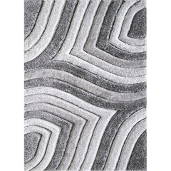 Abstract Area Rug, 7'10" x 9'10" in Gray Polyester
