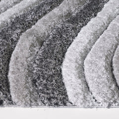 Abstract Area Rug, 7'10" x 9'10" in Gray Polyester