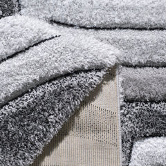 Abstract Area Rug, 7'10" x 9'10" in Gray Polyester