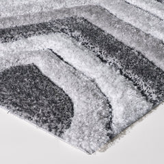 Abstract Area Rug, 7'10" x 9'10" in Gray Polyester