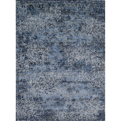 Abstract Area Rug, 7 ft 7 in x 10 ft 6 in with Blue and Gray