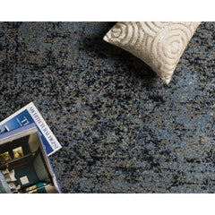 Abstract Area Rug, 7 ft 7 in x 10 ft 6 in with Blue and Gray