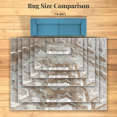 Abstract Area Rug, 8'5" x 12'7" in Gold, Brown and Beige