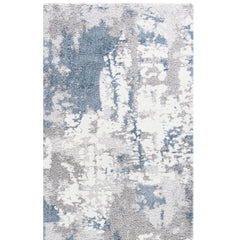 Abstract Area Rug, 8' x 10' in Gray, Blue and White