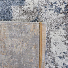 Abstract Area Rug, 8' x 10' in Gray, Blue and White