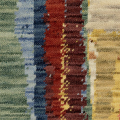 Abstract Area Rug, Wool and Nylon with Fringe