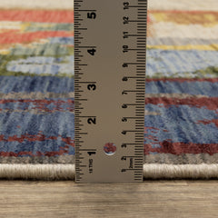 Abstract Area Rug, Wool and Nylon with Fringe