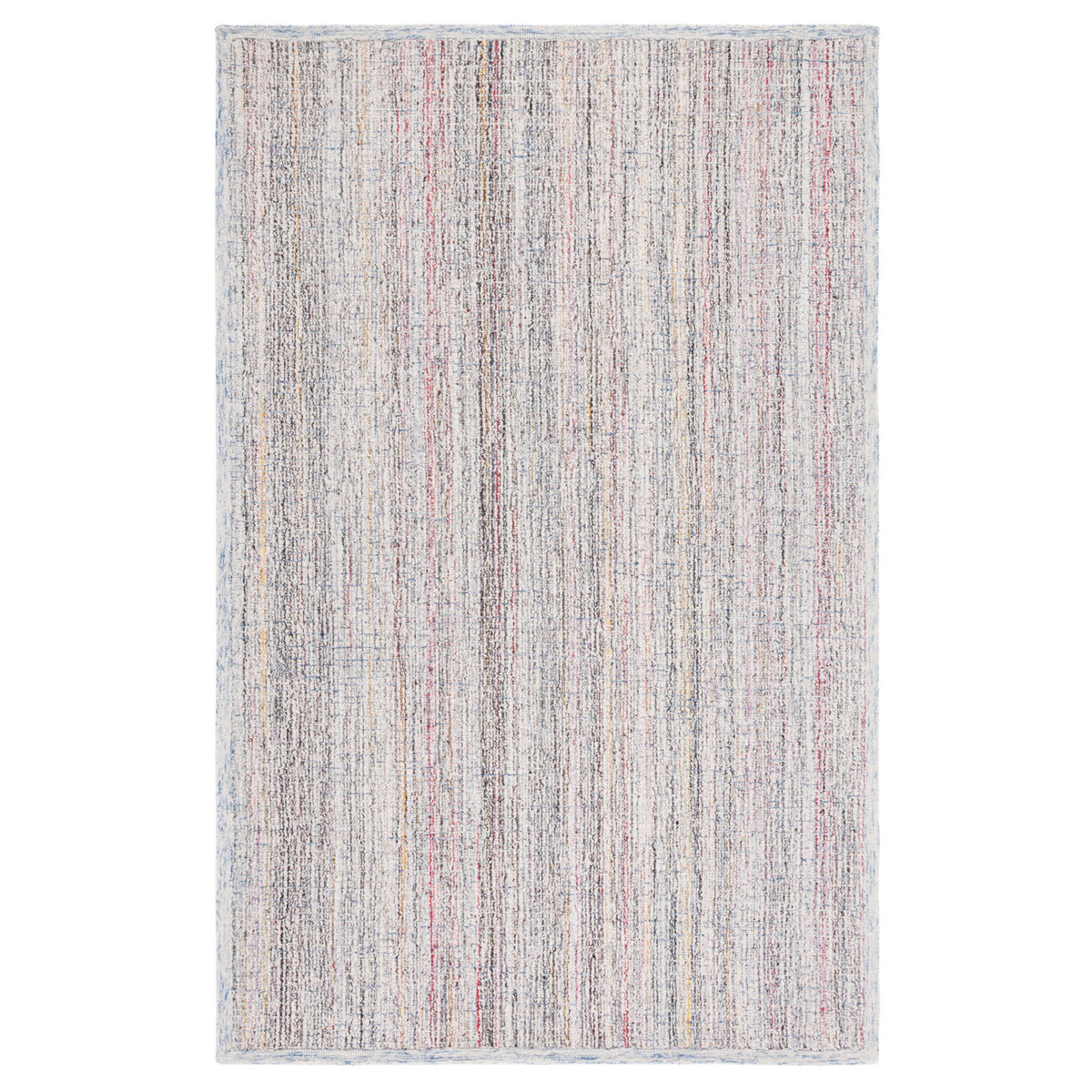 Abstract Hand-Woven Area Rug, 8 x 10 Ft in Red and Ivory